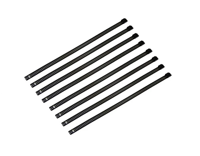 304-0516 – HELIX RACING Wire Tie, 14 Inch Length Ladder Style Pack Of 8 Black Stainless Steel